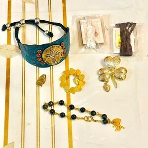 Lot Of VTG  Religious Christian Holy  Cross Bracelet Brooch Pin Book